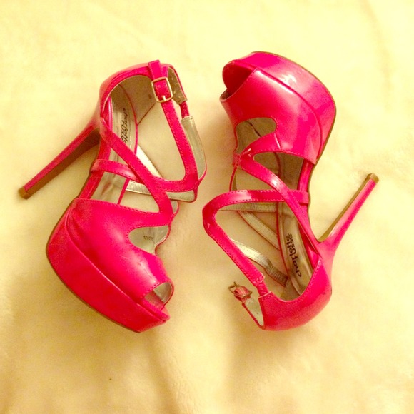 Hot pink high heels