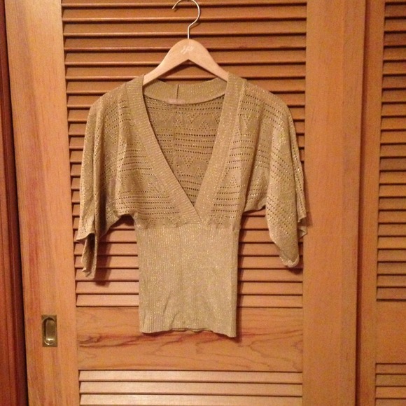 * SOLD in Bundle * Gold Goddess Top w Bell Sleeves