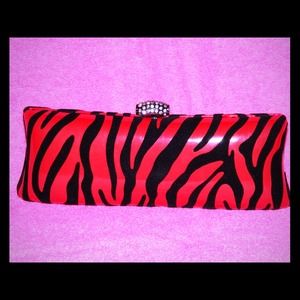 Red Zebra Print Clutch