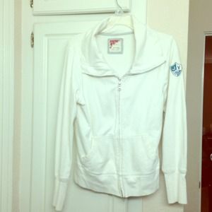White Zip Up Sweatshirt