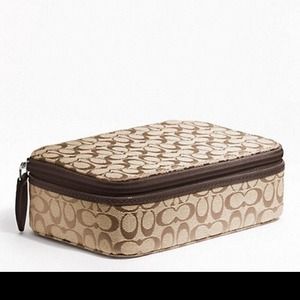 Brand New Coach Brown Khaki Jewelry Box