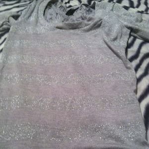 Gray sparkly shirt Size S NWOT