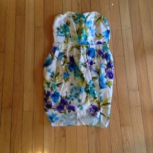 Floral strapless shirt!!