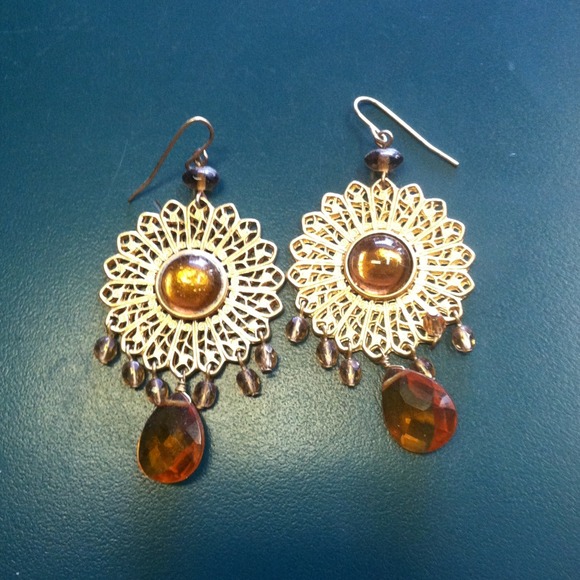 Gold embellished earrings reduced