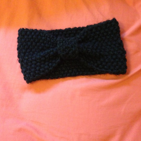 Black Bow Knit Headwrap
