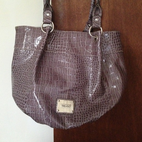 Gray treviso handbag. - Picture 1 of 2