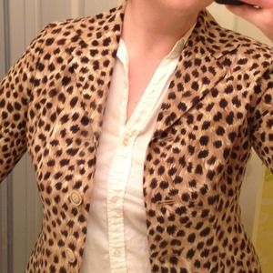 Cheetah animal print blazer PETITE