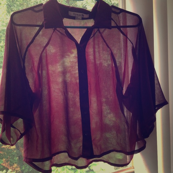 Sheer garnet button down