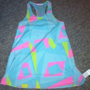Lush boutique dress neon racerback bright shapes