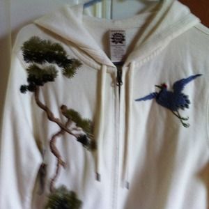 Zip front sweat shirt