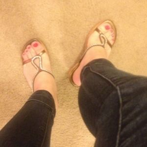 Cute gold and tan wedges!!