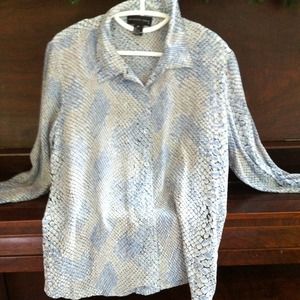 100% silk snake skin print blouse