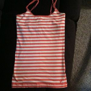 American eagle orange striped spaghetti strap tank