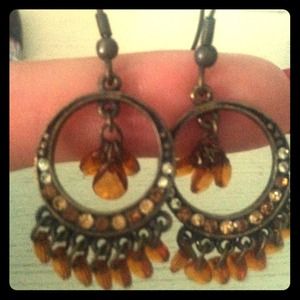 brown vintage dangle earrings