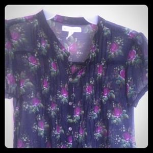 Aeropostale floral chiffon top used once