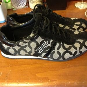 Coach Kathleen signature black & white sneakers