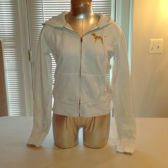✂SALE✂VICTORIA'S SECRET PINK Bling Hoodie in white