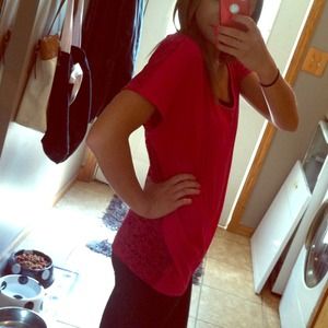 Lace back oversized Tee Victoria's Secret pink!