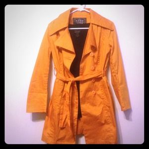 Pumpkin orange; thin button down jacket