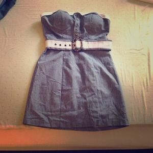 Blue and white stripped dress