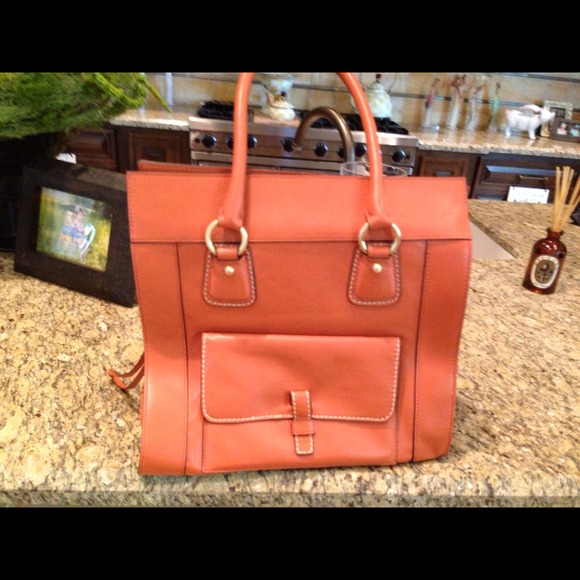 Beautiful orange leather Talbots bag