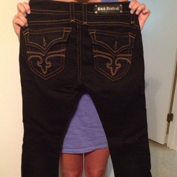 LIKE NEW Size 31 Black Rock Revival Skinny Jeans - Picture 4 of 4