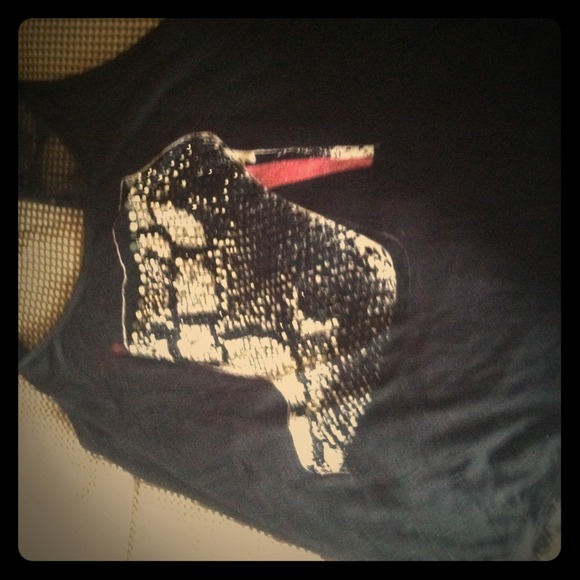 Black tank with crystal design on front