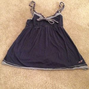 Navy blue with white stripes Hollister Shirt