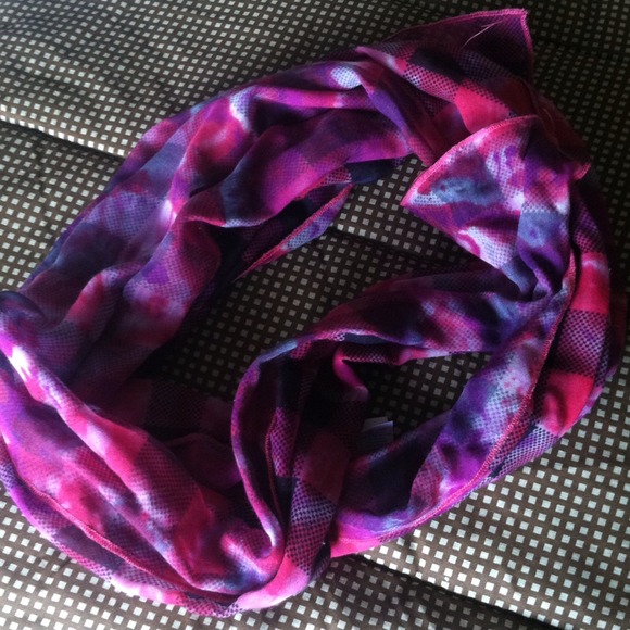 Pink and black scarf