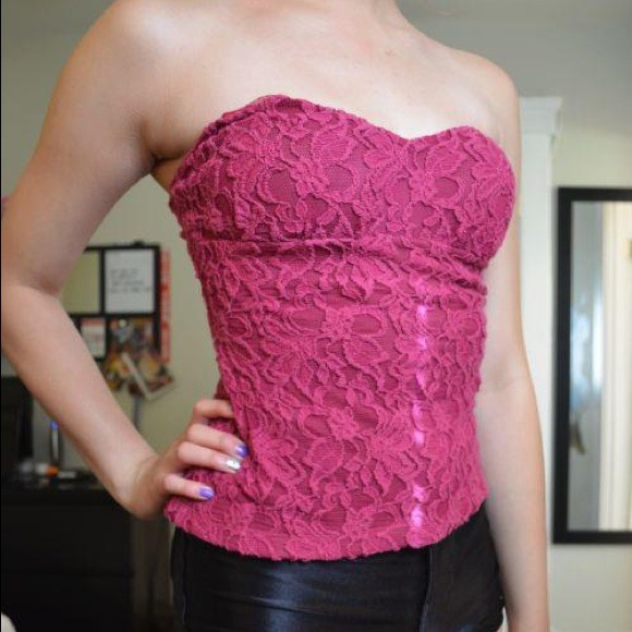 Pink bustier top