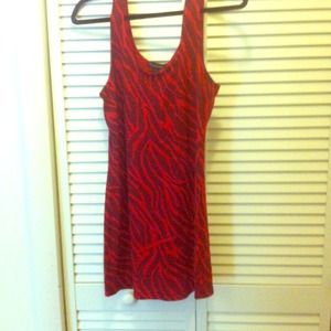 Forever 21 long red zebra print tank