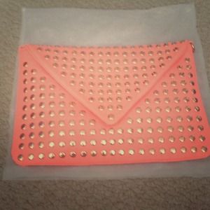 REDUCED!!! Neon Orange clutch -with shoulder strap