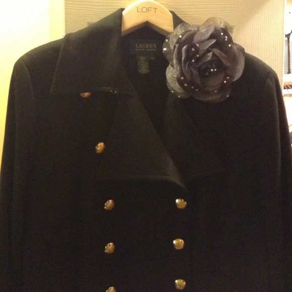 NWOT 6" Purple Lapel Flower w/ Rhinestones - Picture 3 of 4