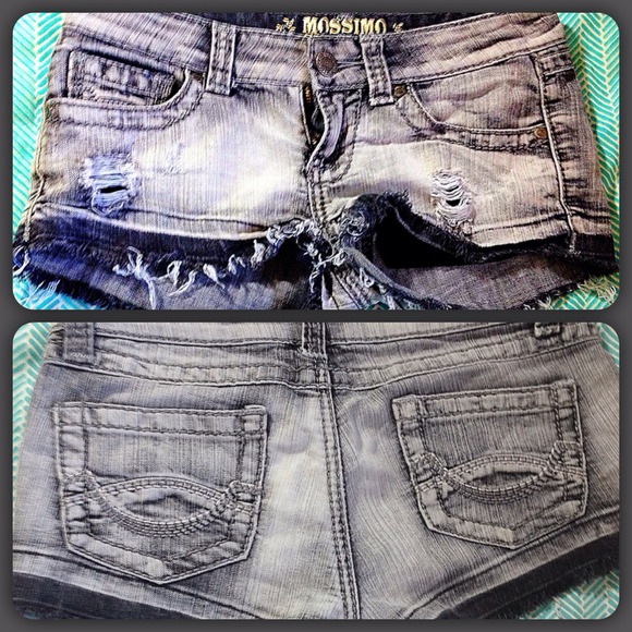 Size 5 Grey Gradient Destroyed Denim Short-Shorts