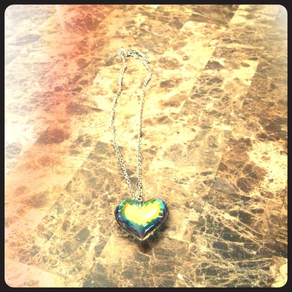 A rainbow heart necklace