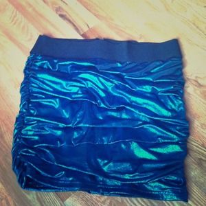 Blue ruffle tight Bodycon skirt NWOT