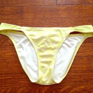Yellow and White Dot Victorias Secret swim bottoms
