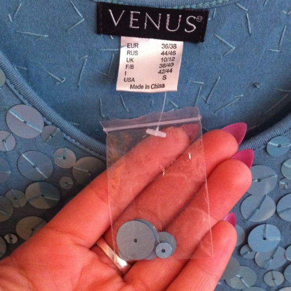 Blue dress size small. Never worn, extra sequins! - Picture 2 of 4