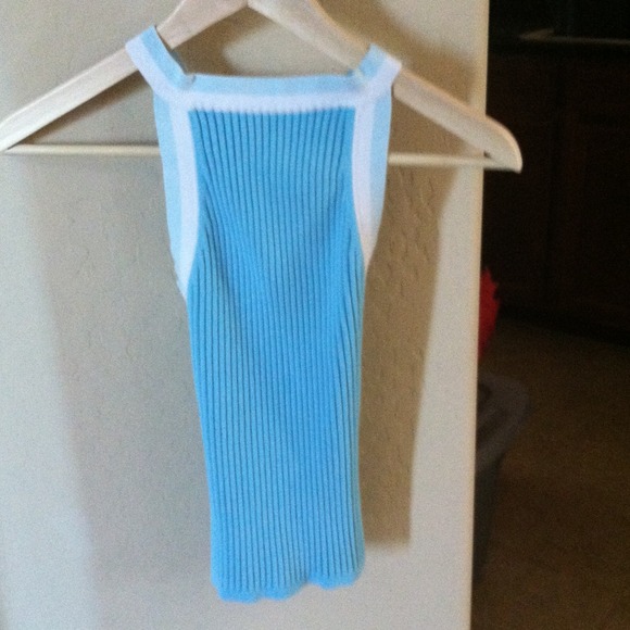 A Tiffany blue white trimmed top