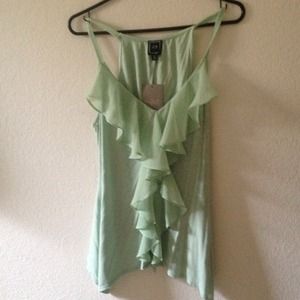 REDUCED Mint Anthropologie Ruffle Tank