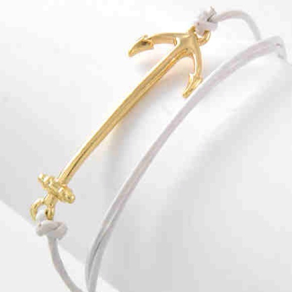 🚫SOLD🚫White and Gold Anchor Bracelet