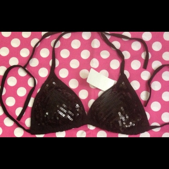 🌟On Sale🌟  Black Sequin Bikini Top