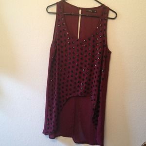 Hi-Lo Open Back Polka Dot Top