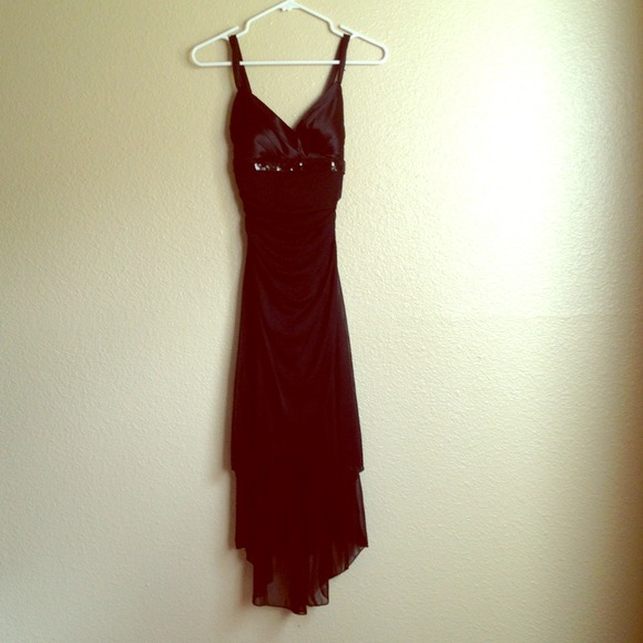 High-low black dress