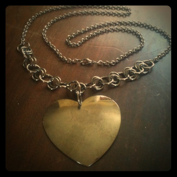 Dark grey heart necklace