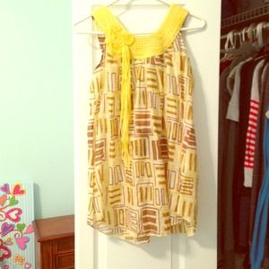 Yellow and brown dress