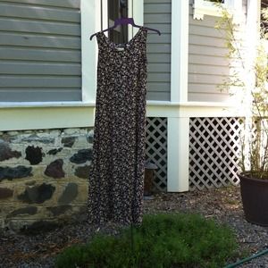 Rayon wine and tan long dress