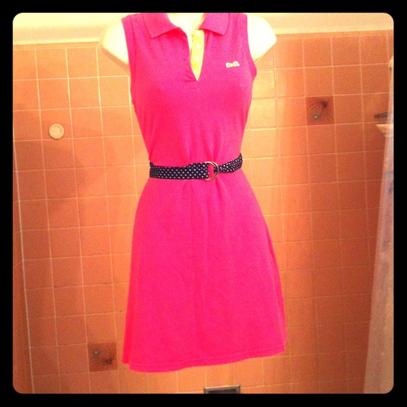 A pink POLO styled dress
