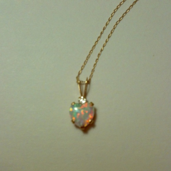 Opal Heart Necklace