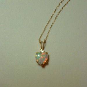Opal Heart Necklace